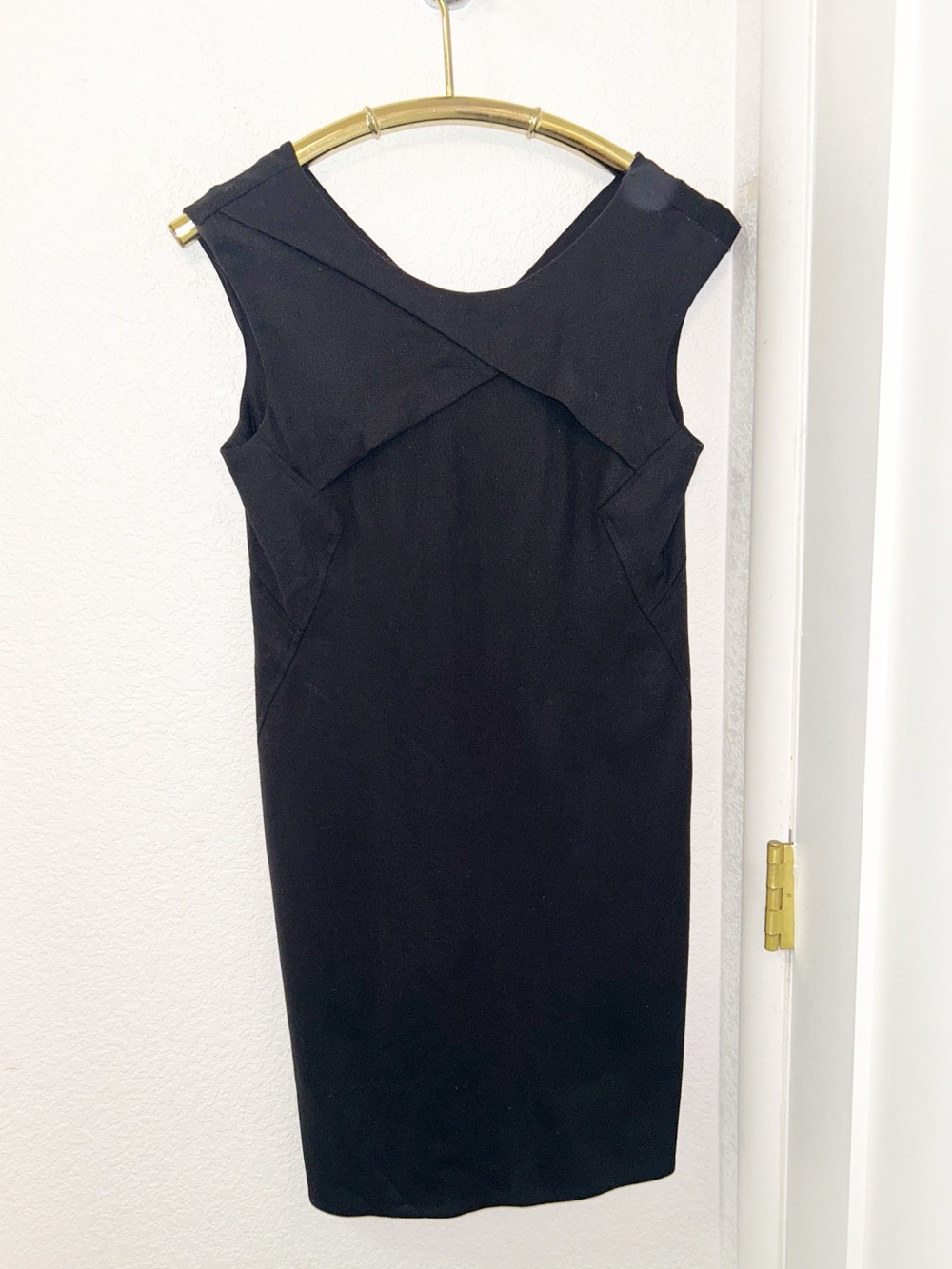 HELMUT LANG The Virgin Wool Crepe & Silk Lined Paneled Little Black Dress SZ; 0